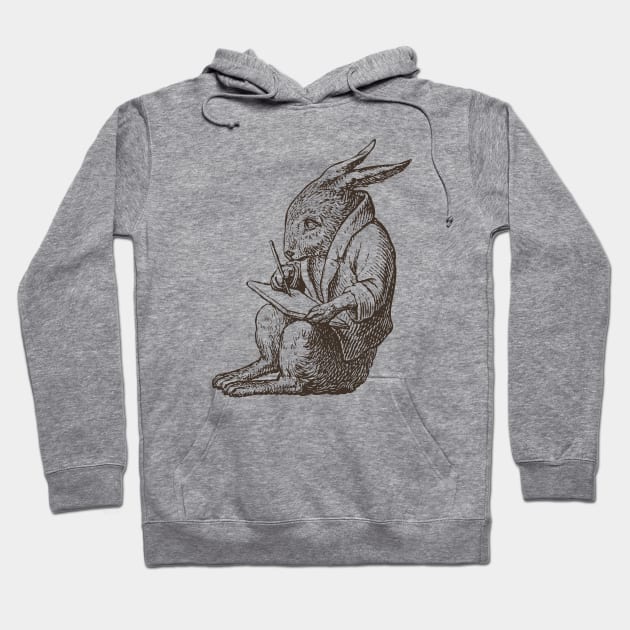 Writer Rabbit Hand Drawn Hoodie by KC Happy Shop